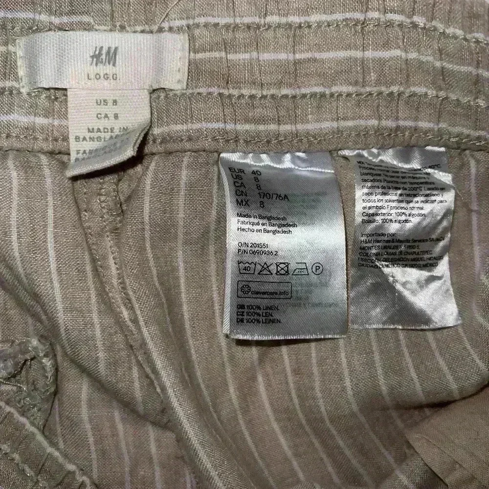 H&M 100% linen pants